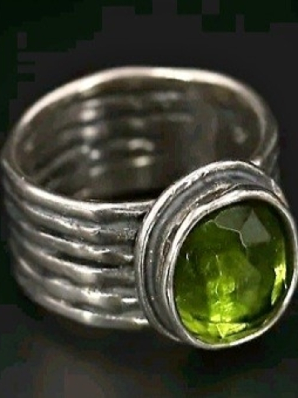 925 Sterling Silver- SILPADA Green Statement Size 7